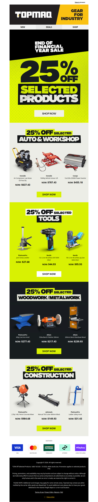 🚨 End of Financial Year Tool Sale