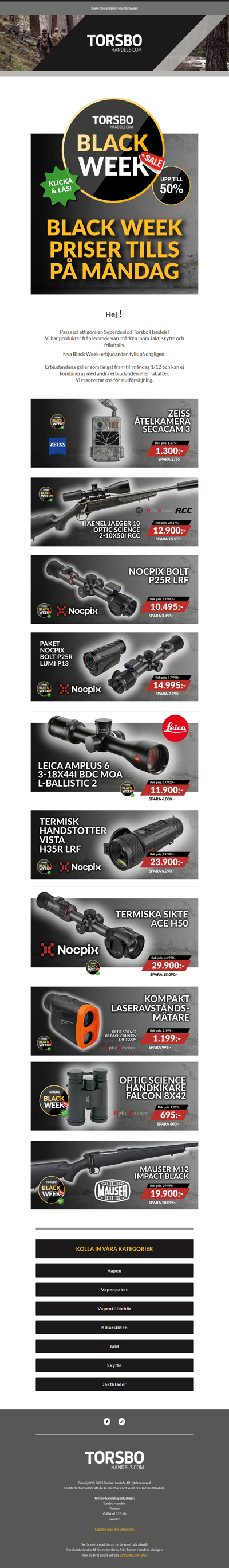 Black Week tills på måndag på Torsbo Handels!