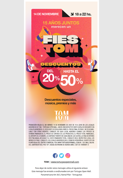 ¡FIESTOM 15 años juntos!