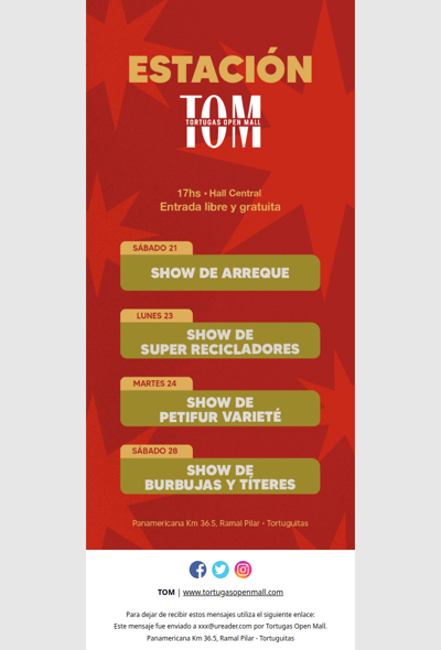🎉 ¡Vení a Estación TOM! Shows gratis para toda la familia