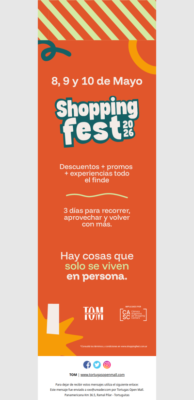 Shopping Fest 2026 ya está en TOM — ¡este finde! 💥