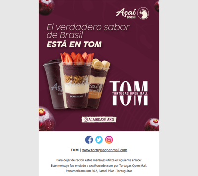 El verdadero sabor de Brasil está en TOM 🍓