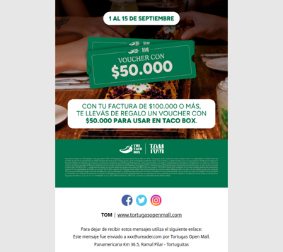 En el mes de la primavera, tu compra en TOM tiene premio 🌮