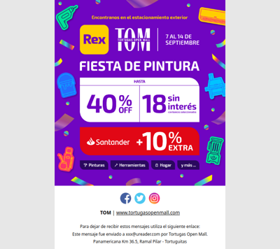 🎨 Fiesta de Pintura en REX: hasta 40% off y 18 cuotas sin interés