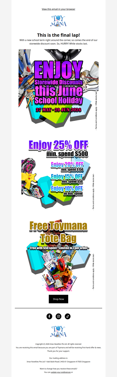 Toymana Storewide Discount!