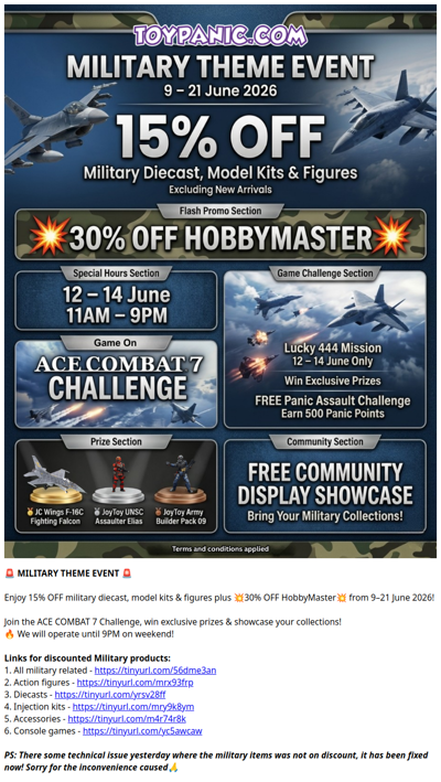 🚨 JUNE 26 MILITARY THEME EVENT 🚨