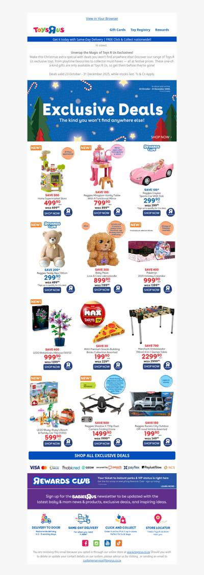 Exclusive Christmas Deals At Toys R Us