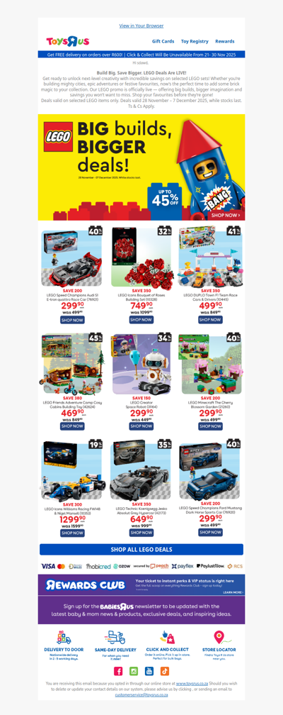Lego Black Friday Deals At Toys R Us