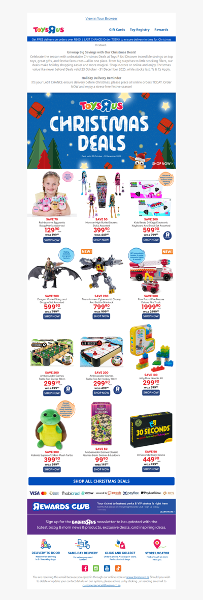 Christmas Deals At Toys R Us