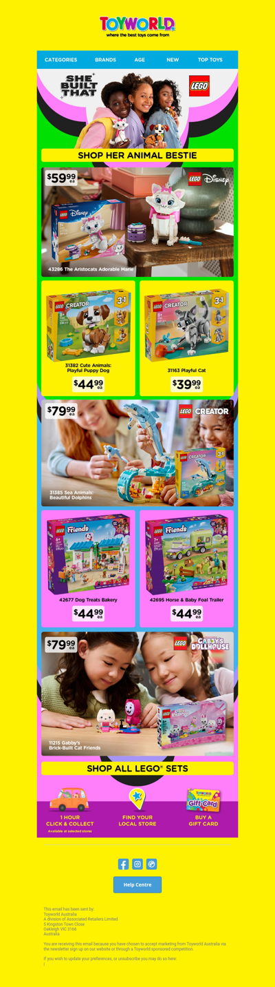 She Built That With LEGO® ! Shop her Animal Bestie ✨🐈🌻🧱