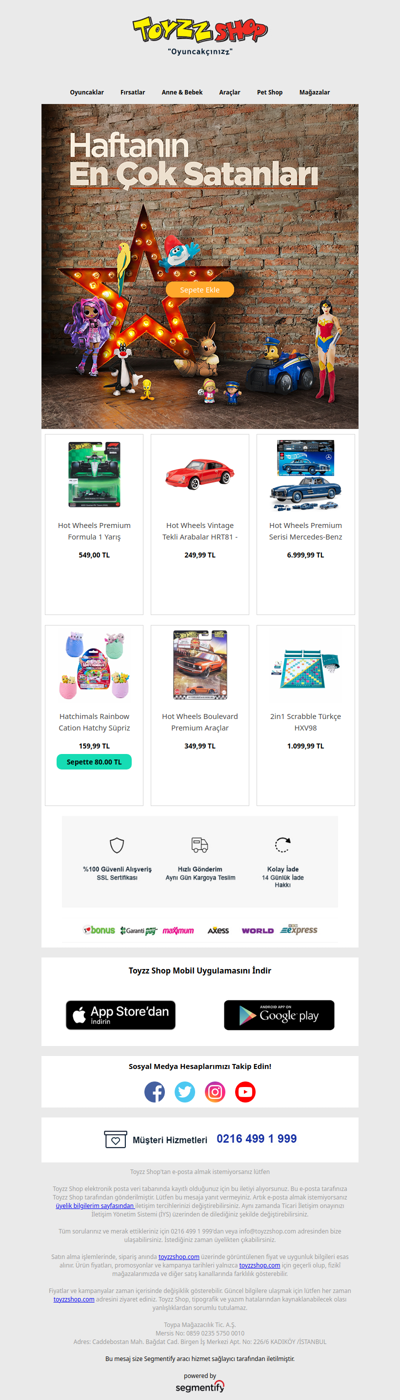 Haftanın En Çok Satanları!