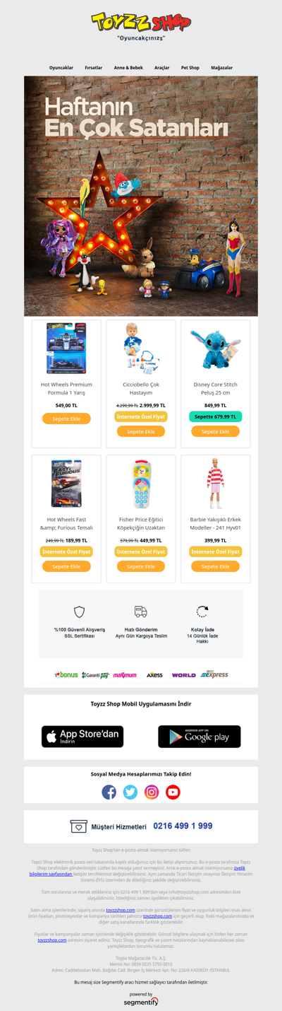 Haftanın En Çok Satanları!