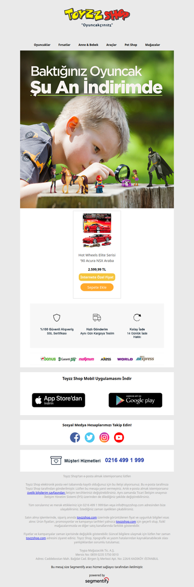 ☺️ Size güzel bir haberimiz var. Baktığınız oyuncak şu an indirimde!