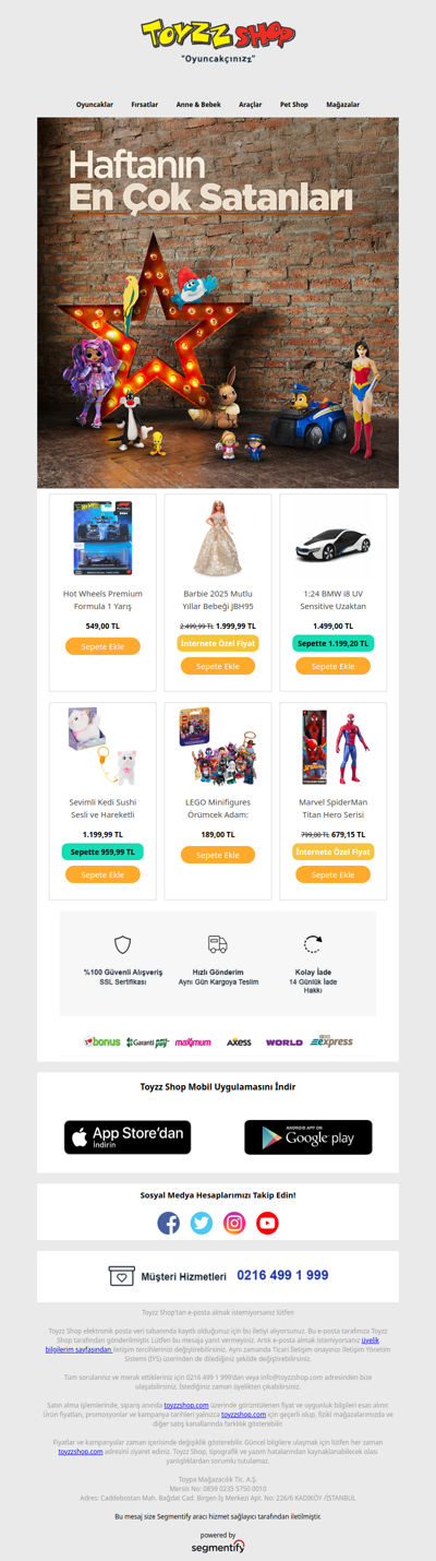 Haftanın En Çok Satanları!