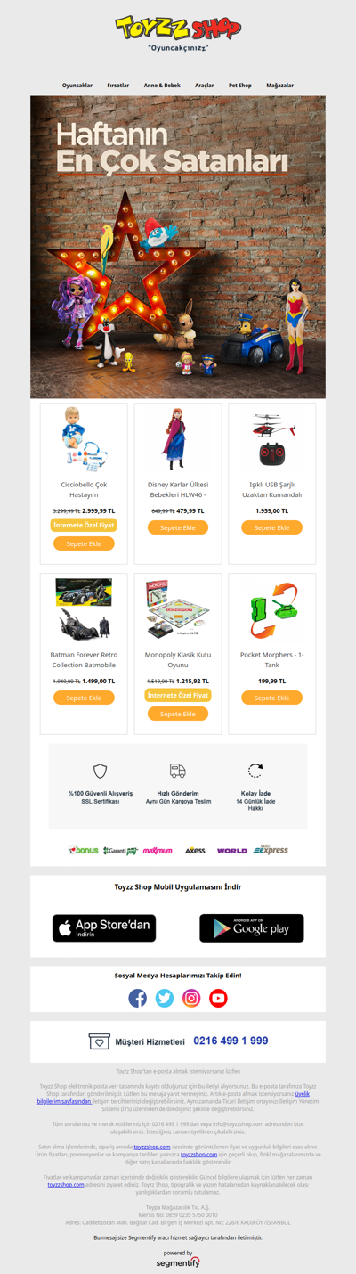 Haftanın En Çok Satanları!