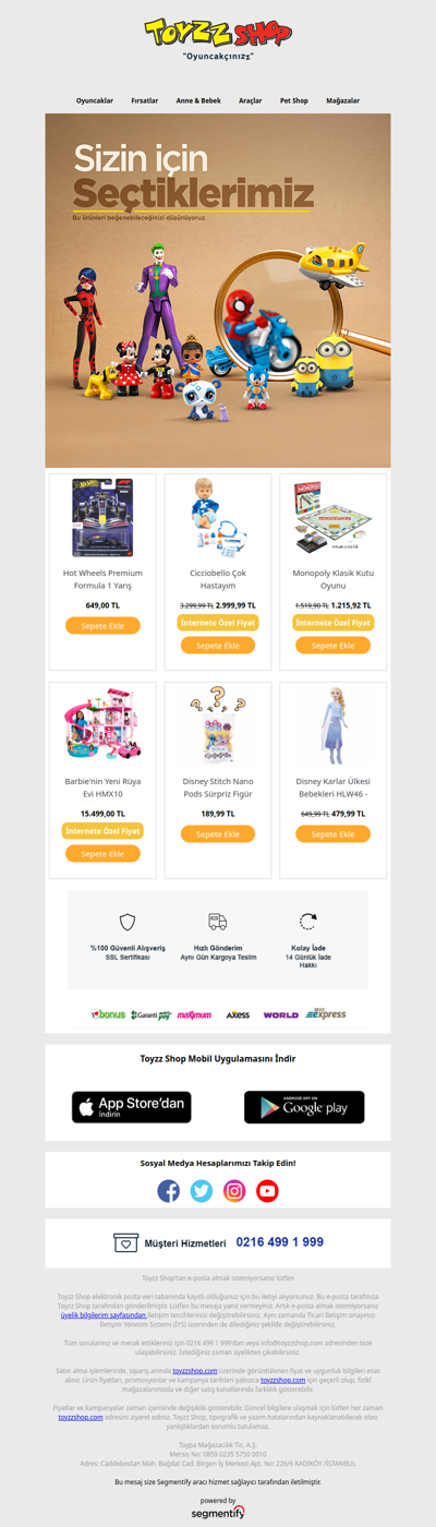 Bu ürünleri beğenebileceğinizi düşünüyoruz!