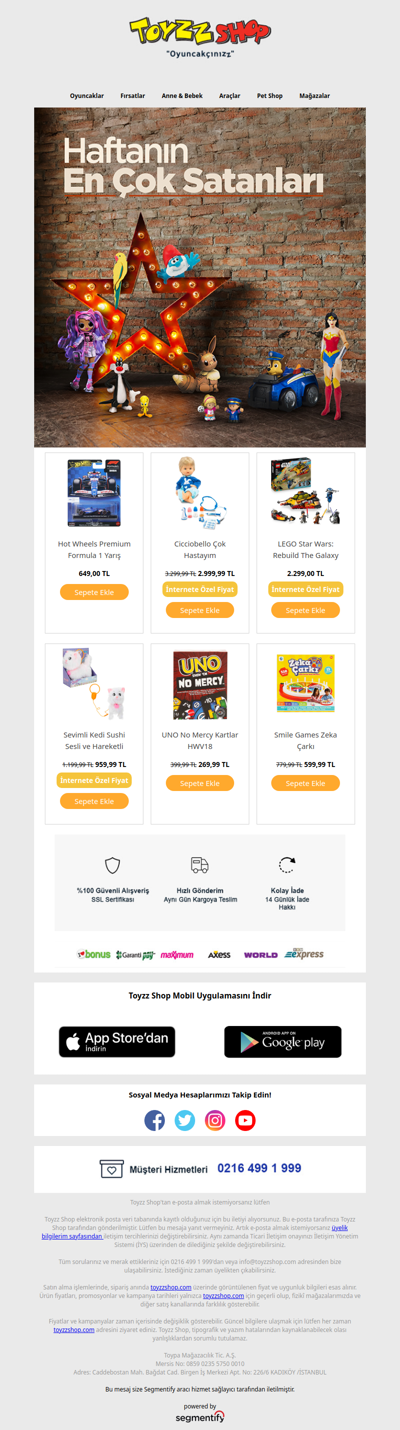 Haftanın En Çok Satanları!