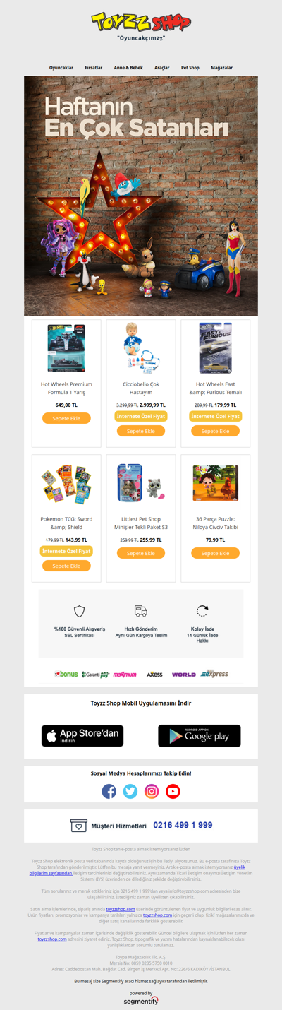 Haftanın En Çok Satanları!