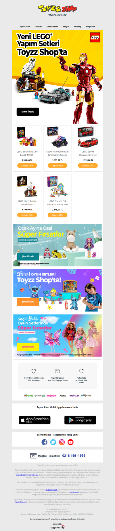 Yeni LEGO Yapım Setleri Toyzz Shop'ta!