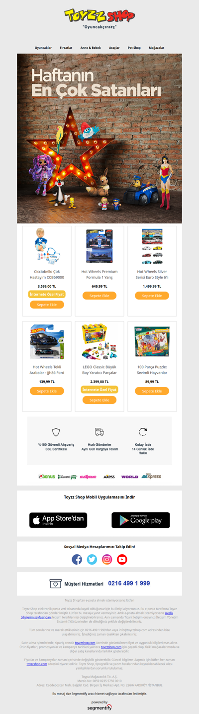 Haftanın En Çok Satanları!