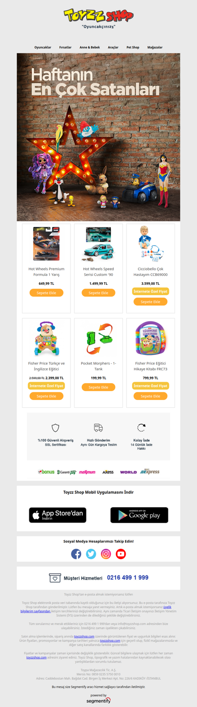 Haftanın En Çok Satanları!