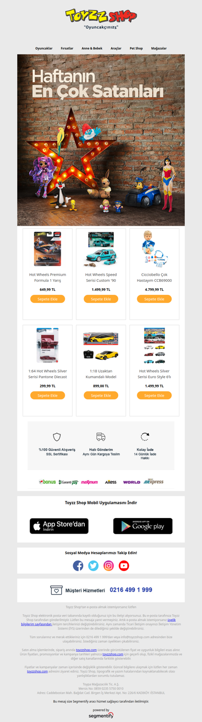 Haftanın En Çok Satanları!