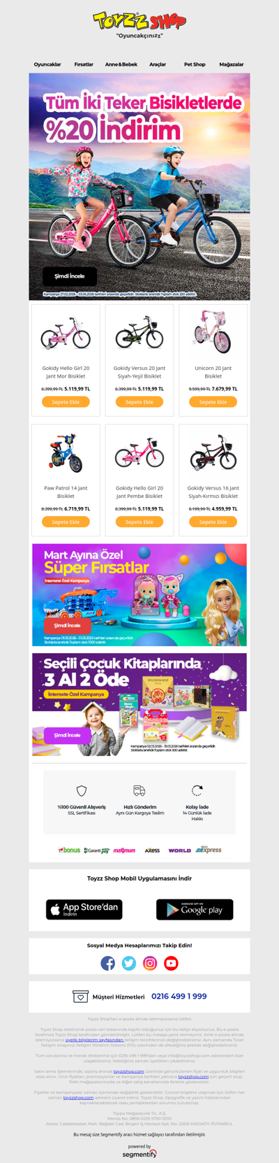 Tüm İki Teker Bisikletlerde %20 İndirim