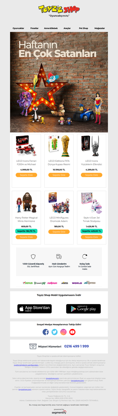 Haftanın En Çok Satanları!