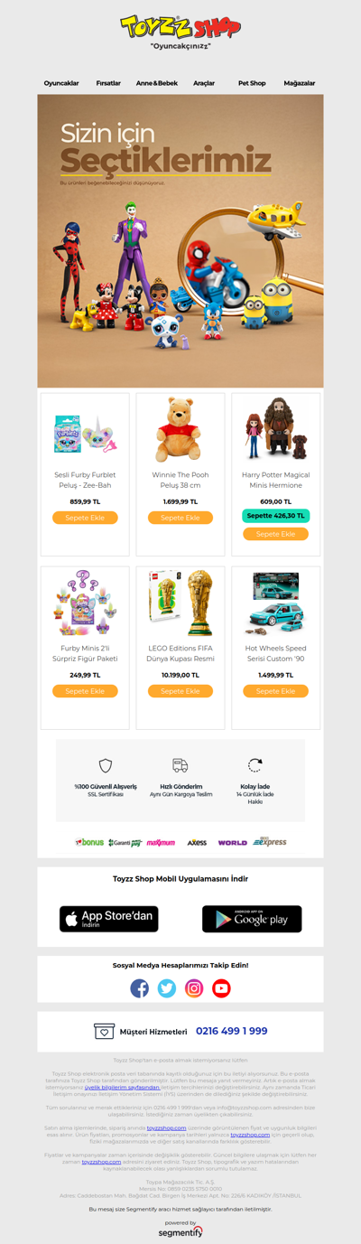 Bu ürünleri beğenebileceğinizi düşünüyoruz!