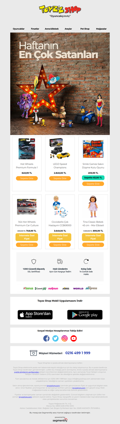 Haftanın En Çok Satanları!