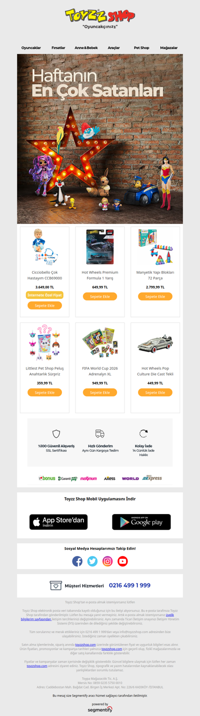 Haftanın En Çok Satanları!