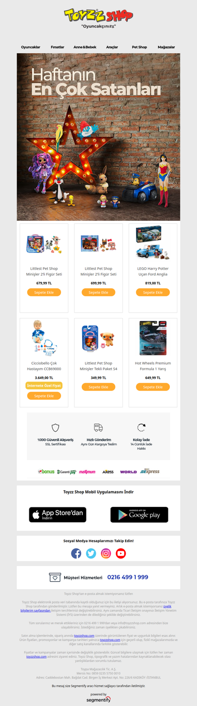 Haftanın En Çok Satanları!