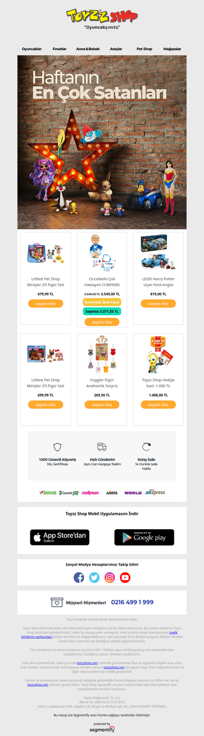 Haftanın En Çok Satanları!