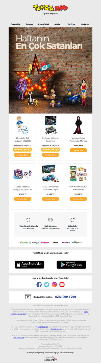 Haftanın En Çok Satanları!