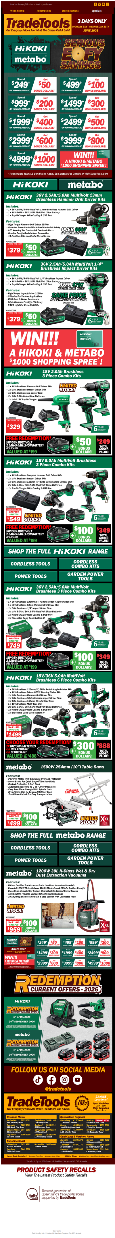 💚 HiKOKI & Metabo Serious EOFY Savings Starts Now!