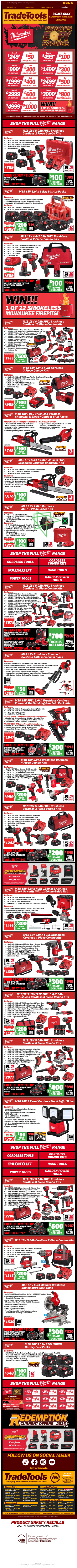 ⚠️ Milwaukee BONUS DOLLARS STARTS NOW! Serious EOFY Savings!