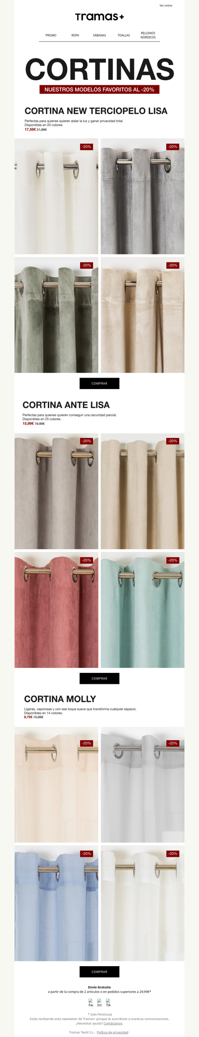 -20% de descuento en cortinas