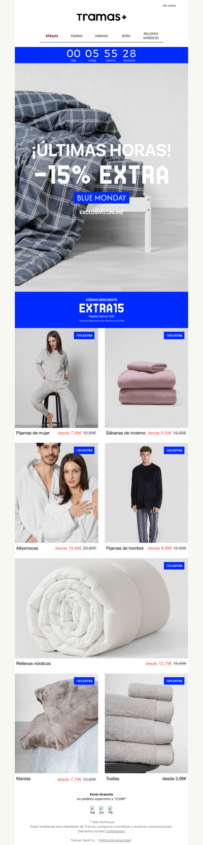 ¡Últimas horas! -15% EXTRA