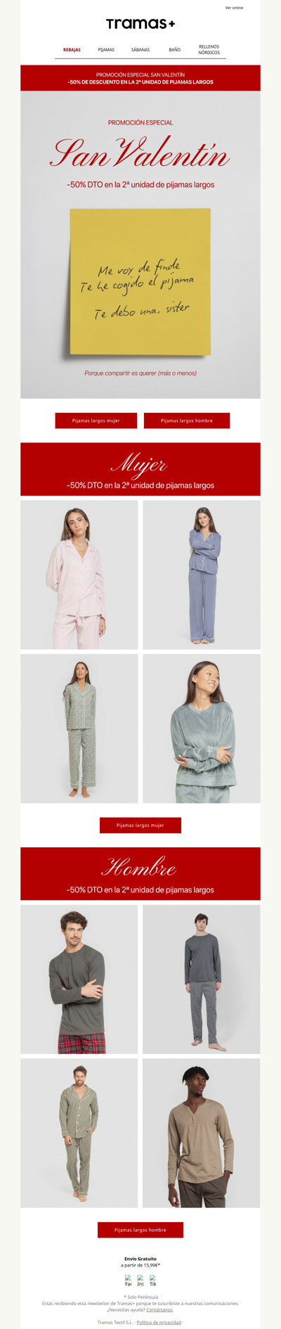 2ª unidad al -50%. Exclusivo online