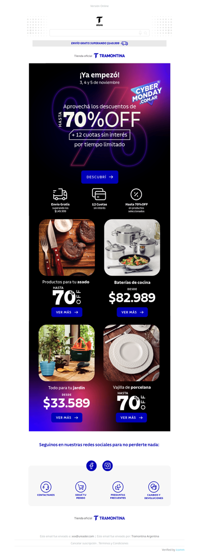 🎉¡Cyber oficialmente ON! Hasta 70% OFF 👇