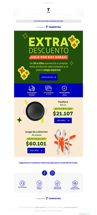 💣 De 20 a 22 hs: EXTRA descuento 🔥 último día de Hot Sale