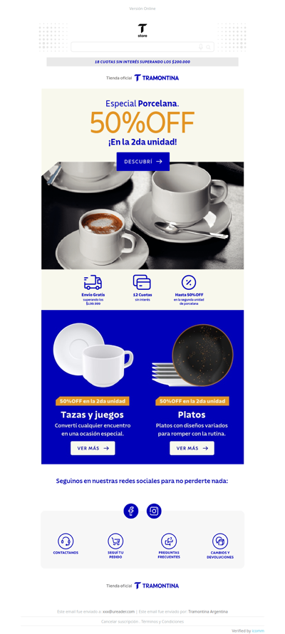 ✨ Especial Porcelana: 50% OFF en la 2da unidad