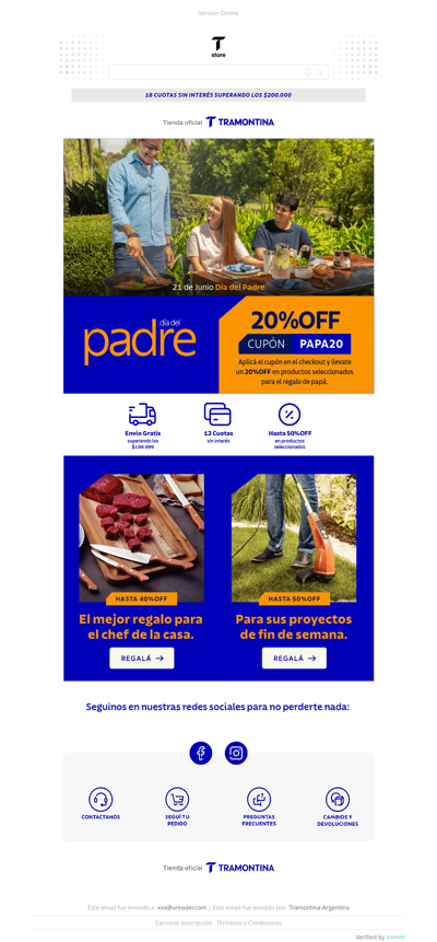 💙 Un regalo para Papá, un 20% extra para vos