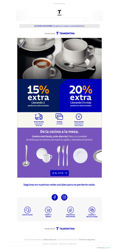 ☕ Hasta 20% extra: Tu mesa merece un cambio