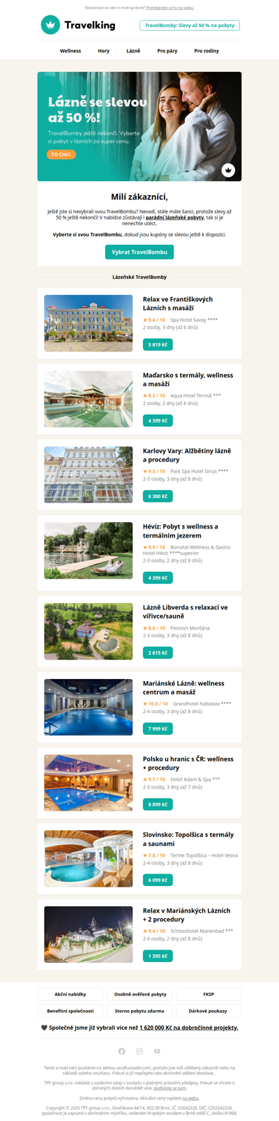 ⭐ Lázně se slevou až 50 %