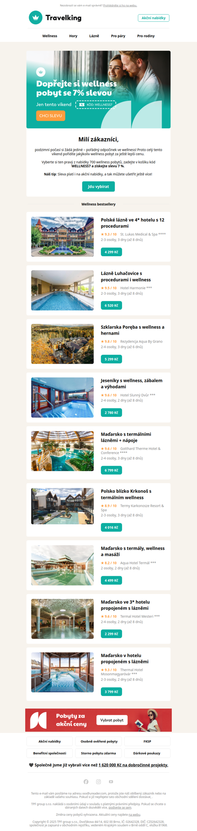 Sleva 7 % na wellness pobyty 🔥