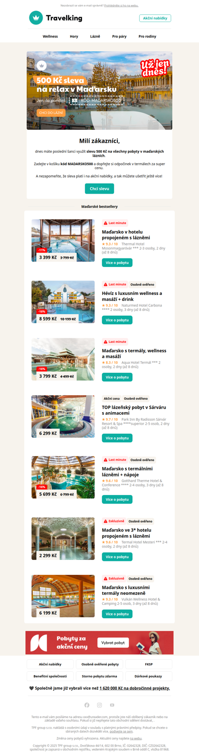 Jen dnes: Sleva 500 Kč na maďarské lázně🔥