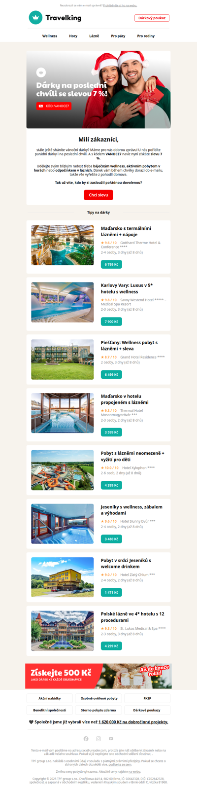 🎁 7 % sleva na všechny pobyty