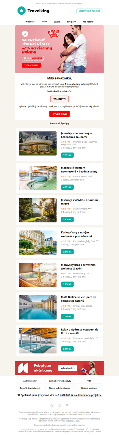 Už jen dnes: –7 % na všechny pobyty ⌛