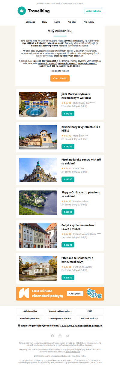 Pobyty pro dva do 1 500 Kč? 😍 Máme!